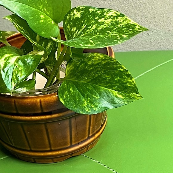 VINTAGE Pottery Barrel Planter Made in Taiwan - Picture 9 of 11